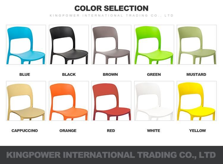 Modern Style Solid Color Plastic Backrest Chair Simple Design Restaurant Suitable Plastic Chair