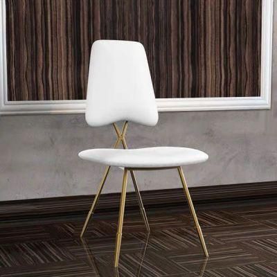 Restaurant Upholstered Soft Fabric Velvet Powder Coated Legs Dining Chair