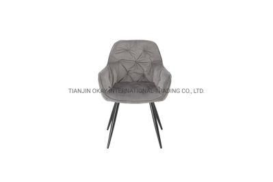 Modern Elegant Modern Style Hot Sale Restaurant Cafe Upholsteried Black Leather Velvet Chair Dining Chair