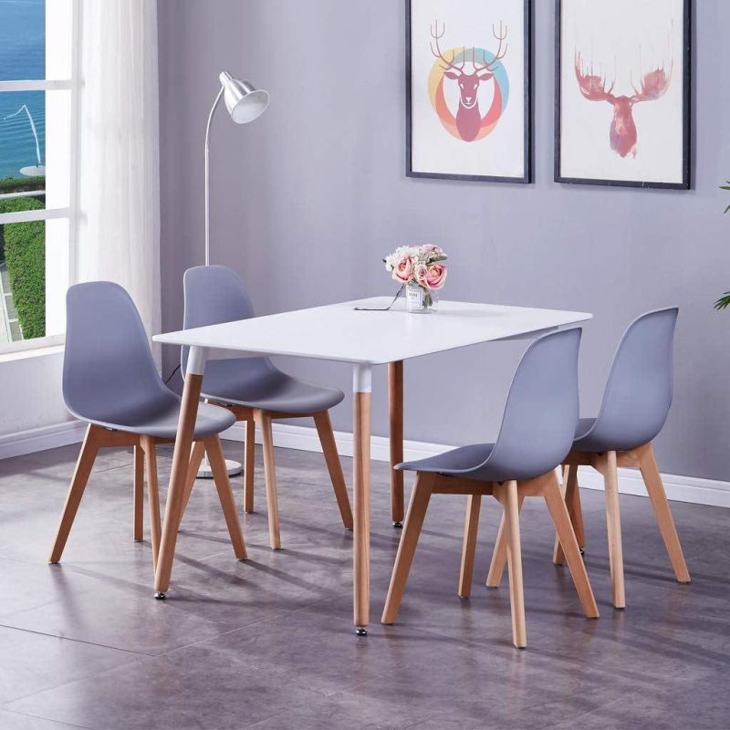 Latest Style Hotel Furniture Cheap White Wooden MDF Dining Table for Dining Room Furniture