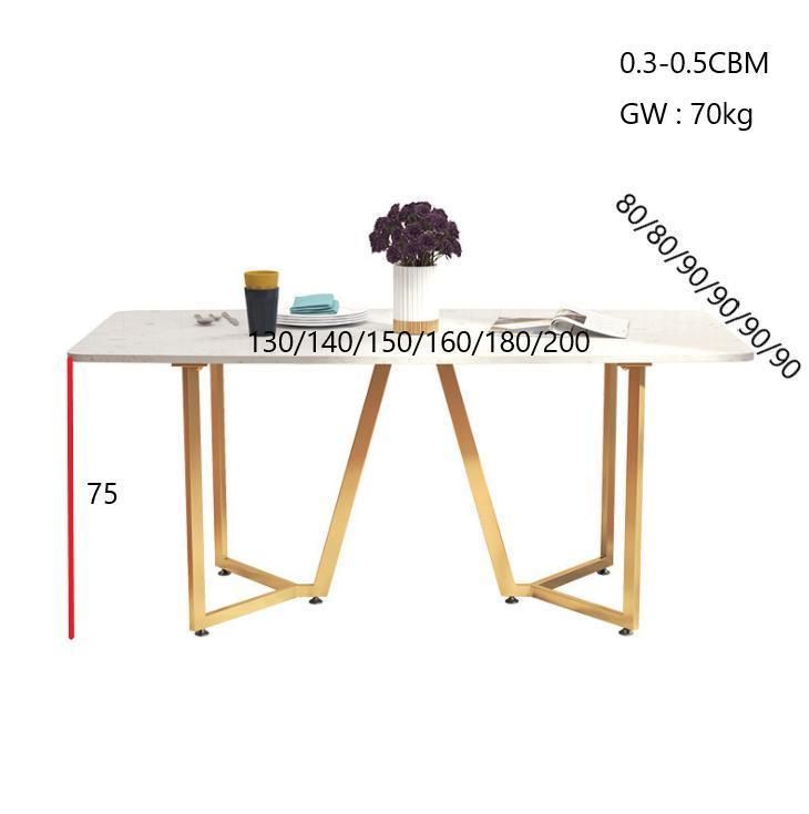 Wholesale European Design Dining Room Table Sets Stainless Steel Table