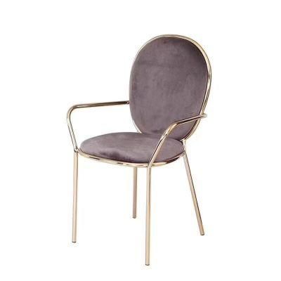 Wholesale Sale Dining Chair Modern Hotel Flannel Chair Luxury Velvet Dining Chair with Metal Leg for Sale