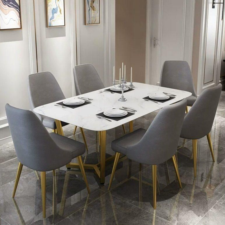 Dining Room Dining Furniture Set Gold Modern Dining Table for 4 Seaters