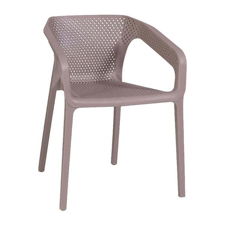 Wholesale Colorful PP Plastic Dining Chair Furniture Chair Stackable Outdoor Furniture Garden Plastic Chair with Arm