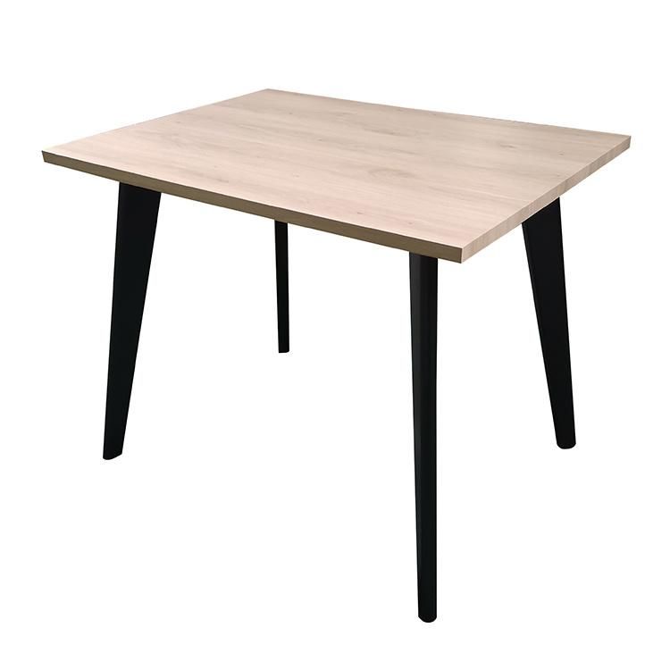 Industrial Italian New Model Cheap Square Black Oak Wooden Restaurant Dining Table