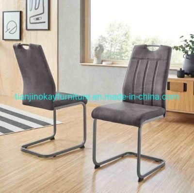 Hot Selling Cheap Chair Black Chrome Plated Metal Legs PU High Back Dining Chairs Kd Home Furniture