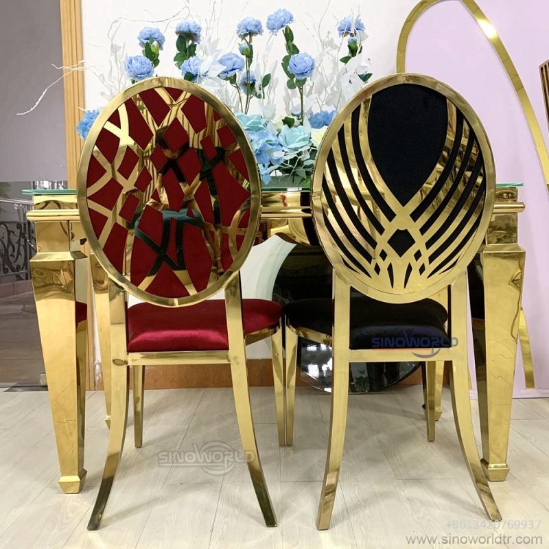 Luxury Stainless Steel Golden Color Dining Furniture Dining Room Chair