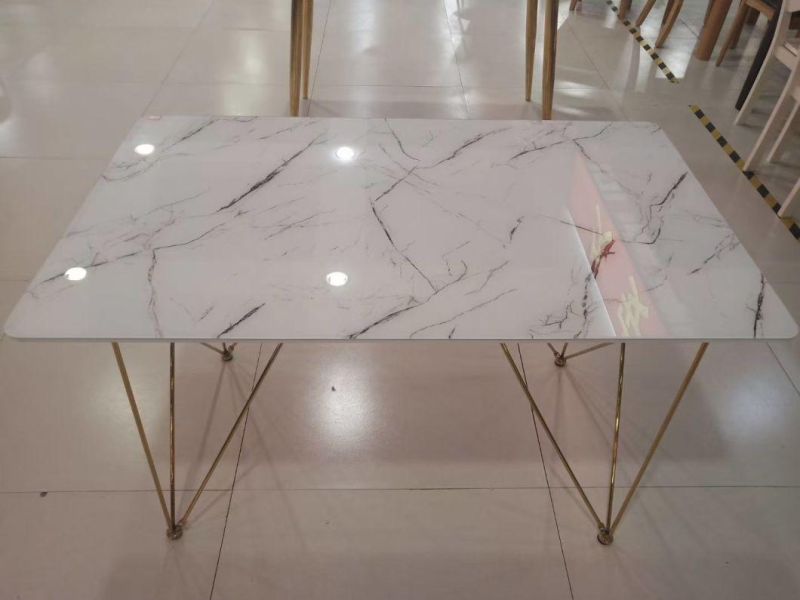 Modern Restaurant Luxury Glass Square Dining Table