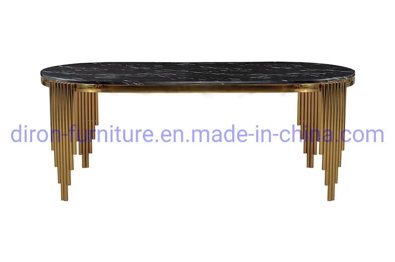 Foshan Furniture Cheap Stainless Steel Tempered Glass Dining Table