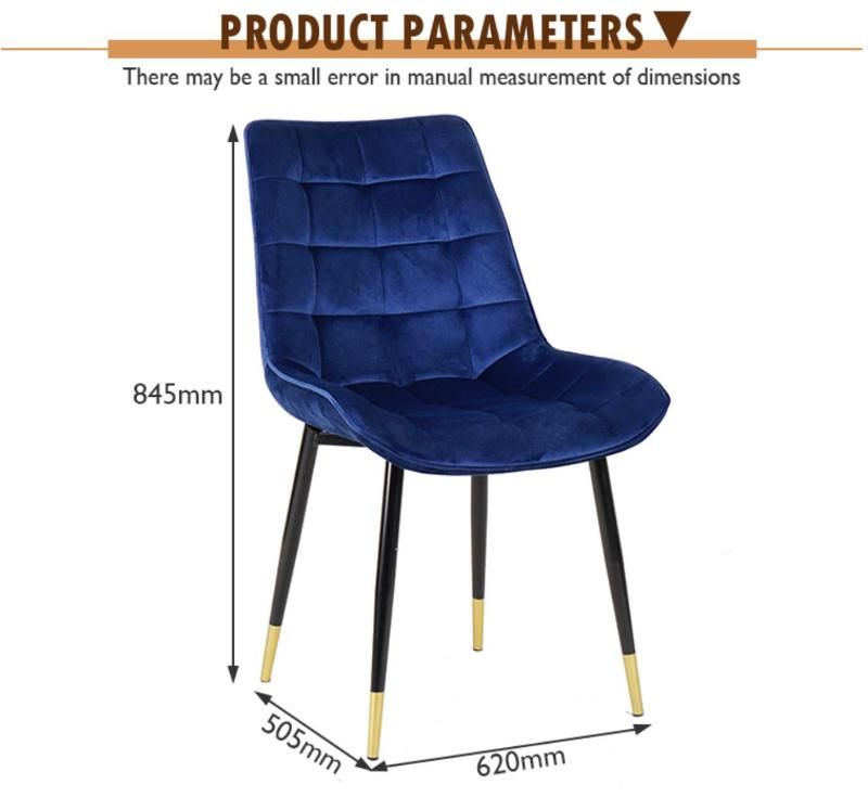 Furniture Restaurant Modern Upholstered Velvet Dining Chair