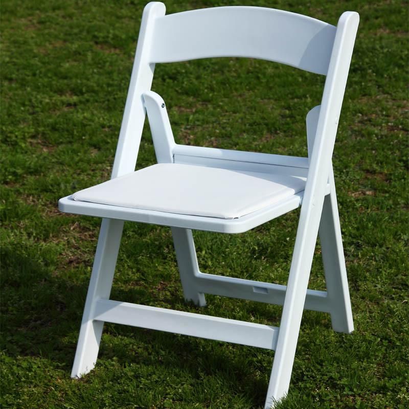 Pure White Solid Wood/ Resin Folding Chair for Outdoor Wedding