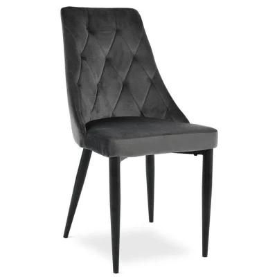 Comfortable Living Room Furniture Cheap Modern Velvet Fabric Upholstered Furniture Restaurant Chair Metal Dining Chairs