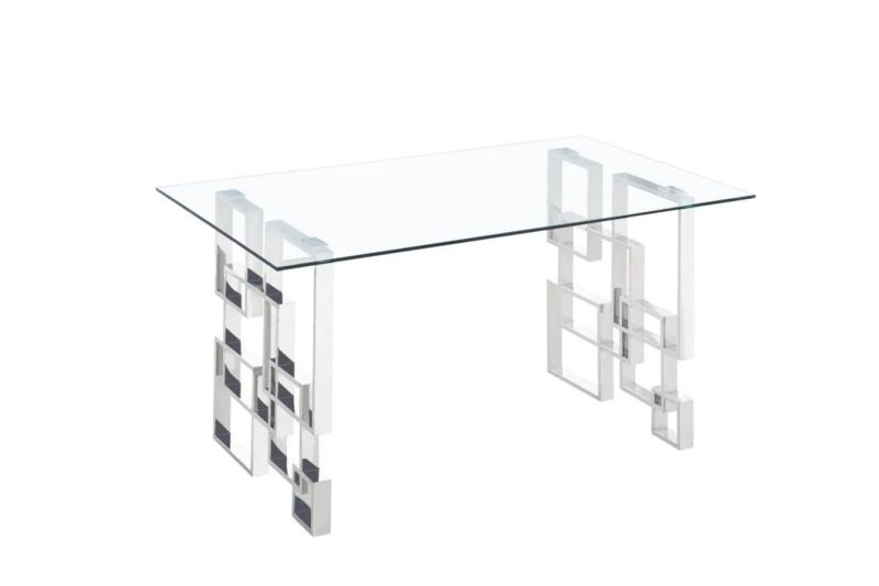 Popular Glass Table Wholesale Glass Furniture Morden Designs 6 Chairs Dining Table