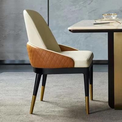 Modern Gold Legs Metal Velvet Dining Chairs