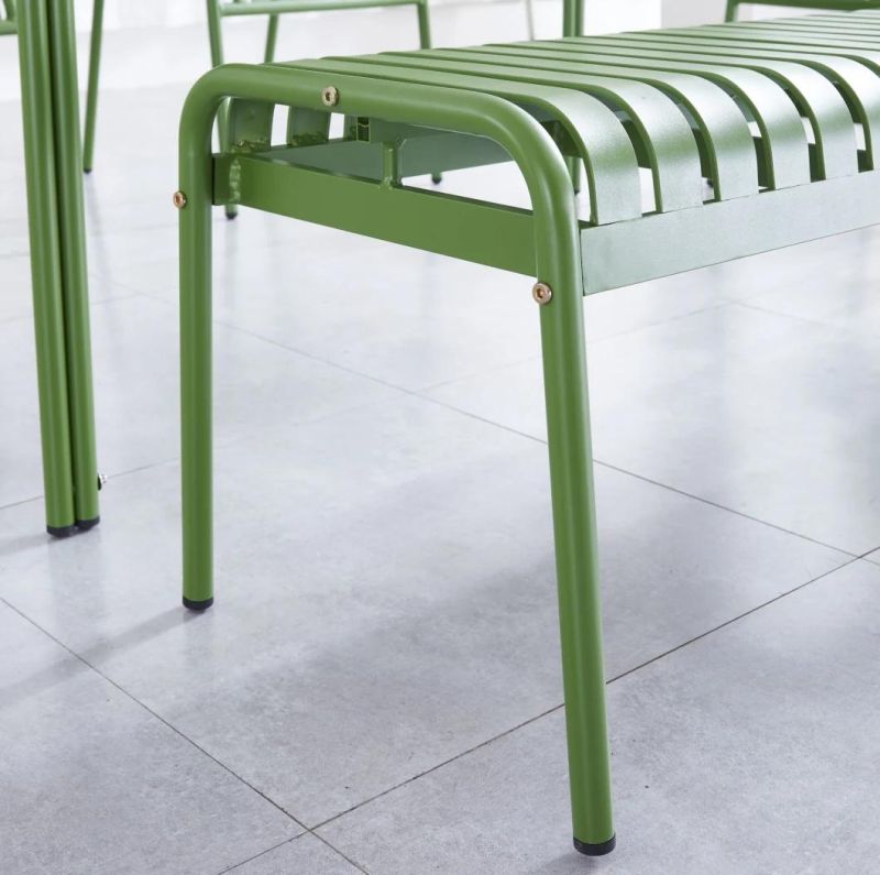 Wholesale 120X80X76cm Green Restaurant Dining ROM Furniture Sets Metal Long Dining Table