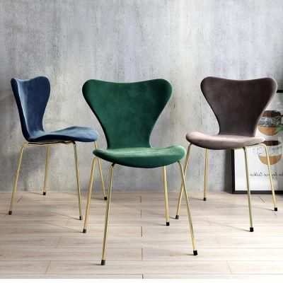 Velvet Kitchen Restaurant Modern Fabric Dining Chair