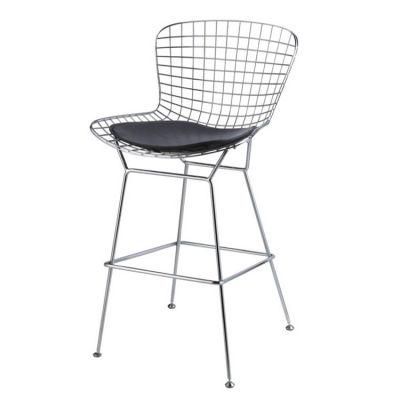 High Chair Contemporary Famous Design Stool Metal French Home Creative Hollow out Grid Chair Bar Iron Art Light Luxury Bar Outdoor Chair