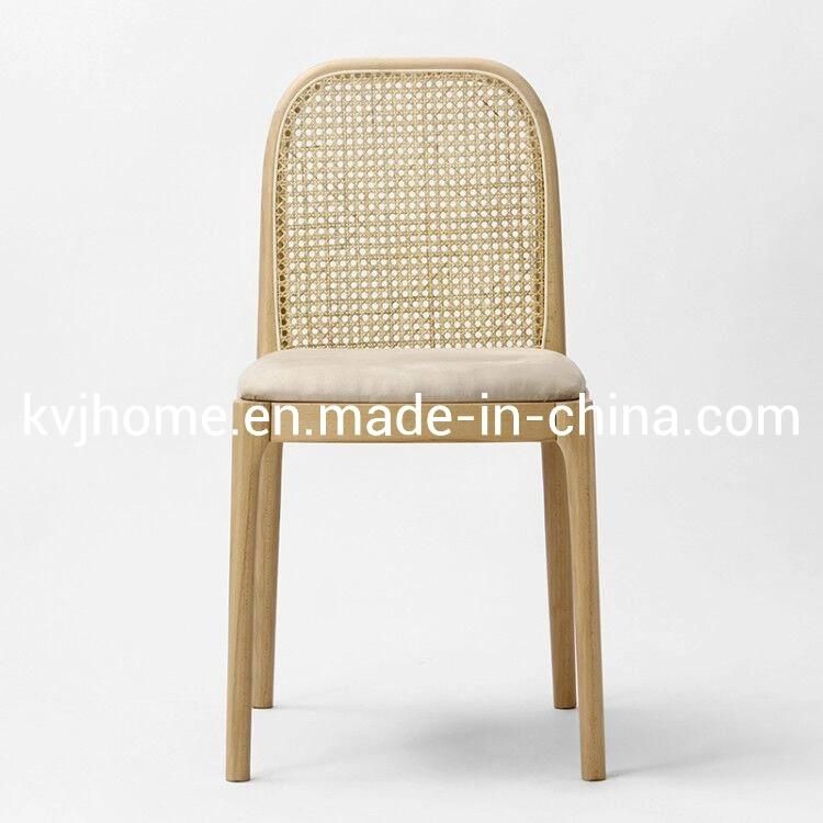 Kvj-6559 Modern Rattan Chair Beech Wood Dining Chair