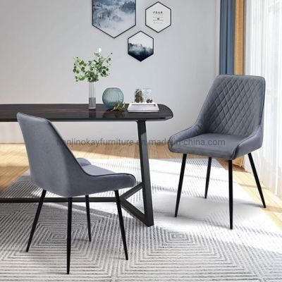 Kitchen Dining Room Chair Velvet Side Chair for Bedroom Living Room Fabric Dining Chair with Arms Rest, Back Support &amp; Metal Legs