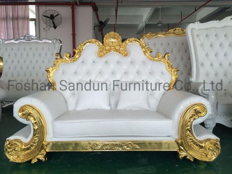 Customized Golden Design Royal Sofa Chair for Wedding and Event