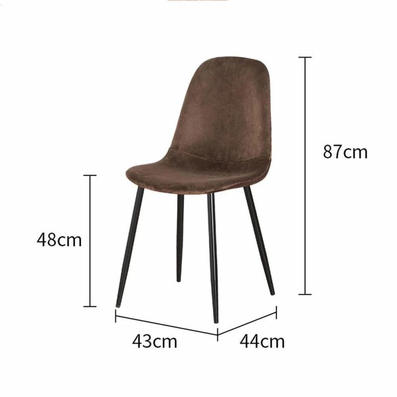 Metal Legs Chair with Fabric Seat High Quality Chair for Table Set