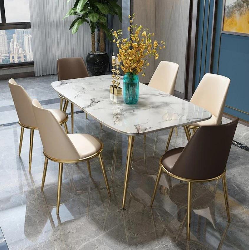 Wholesale Restaurant Used Six People Marble Top Dining Table