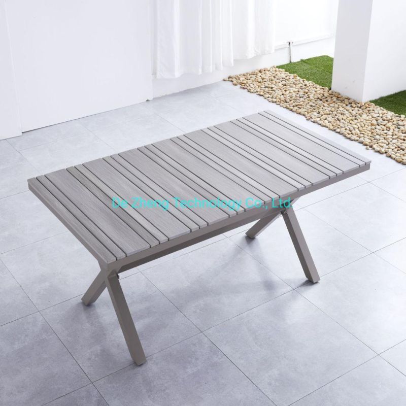 High Quality Simple Design Style Plastic Wood Furniture Dining Table