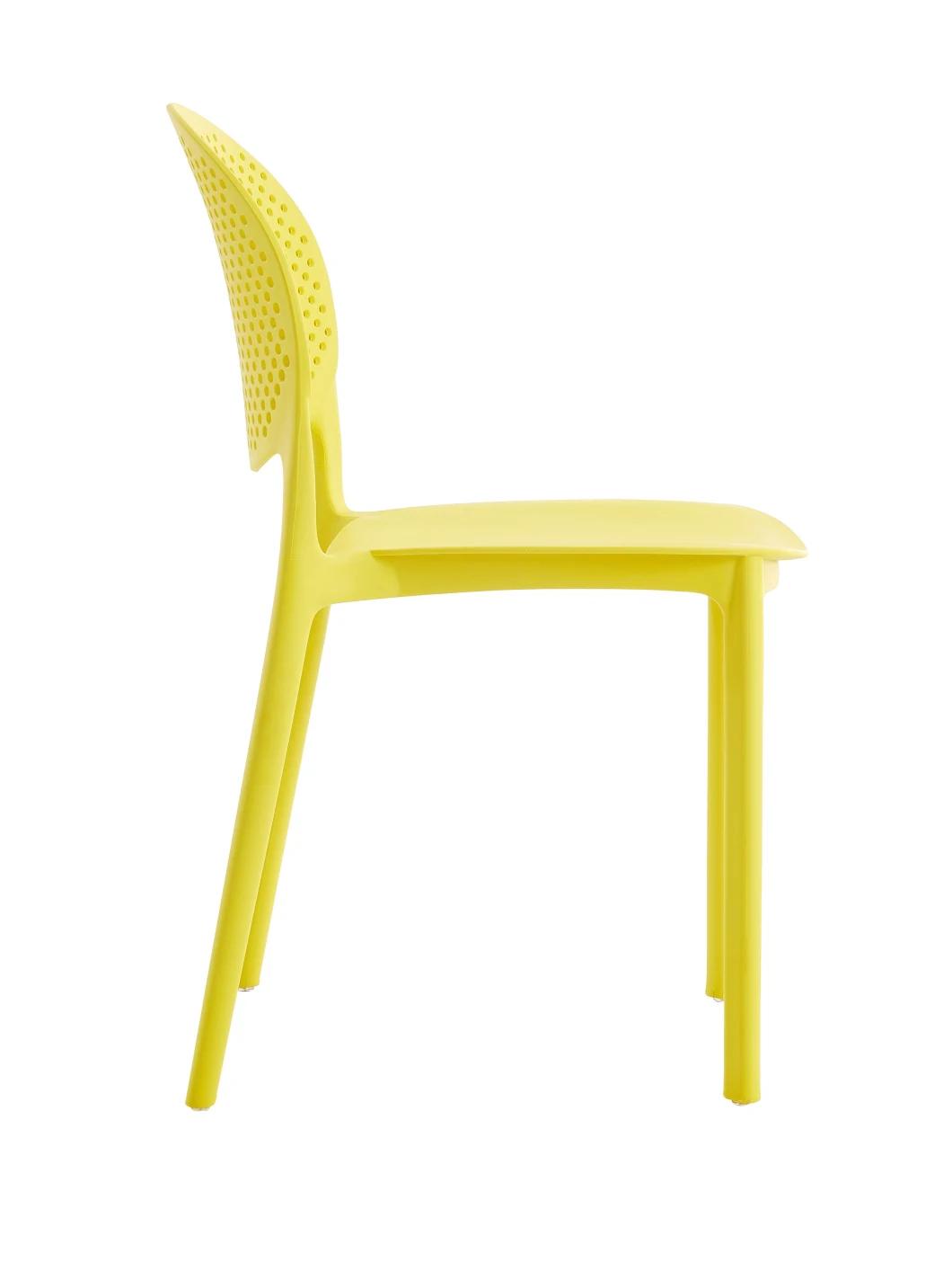 Modern Plastic Shell Arm Hollow out Chair for Living Bedroom Kitchen Dining Waiting Room, Concise Style Thicken Plastic Chair