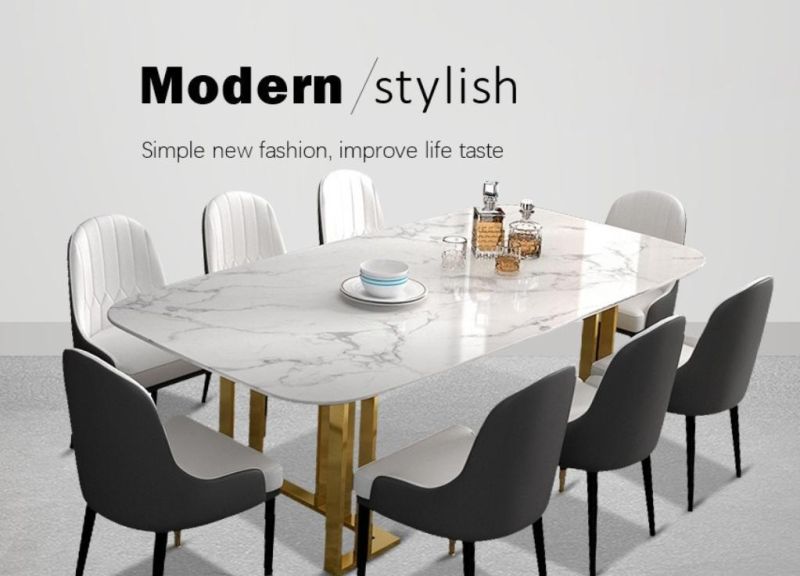 Nordic Modern Style Chairs Table Combination Light Luxury Dining Table with Good Quality