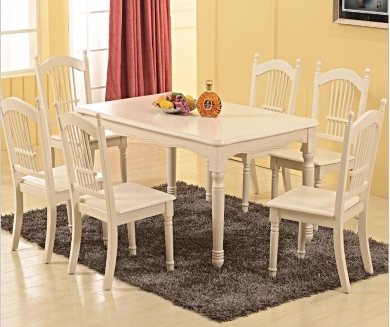 MID-Century Modern Rectangle Kitchen and Dining Room Table in White