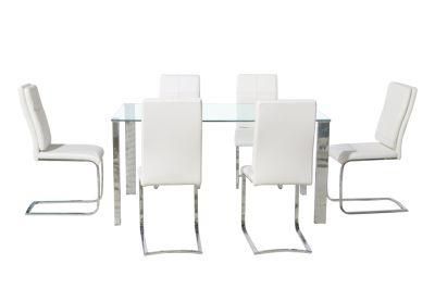 Wholesale Cheap Dining Furniture Restaurant Modern 4 Chairs Room Glass Dining Table Set