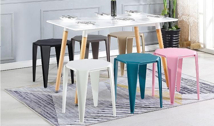 China Products Suppliers Modern Dinner Restaurant Cafe Space Saving Portable Stool Hotel Furniture Outdoor Garden PP Resin Plastic Dining Chairs