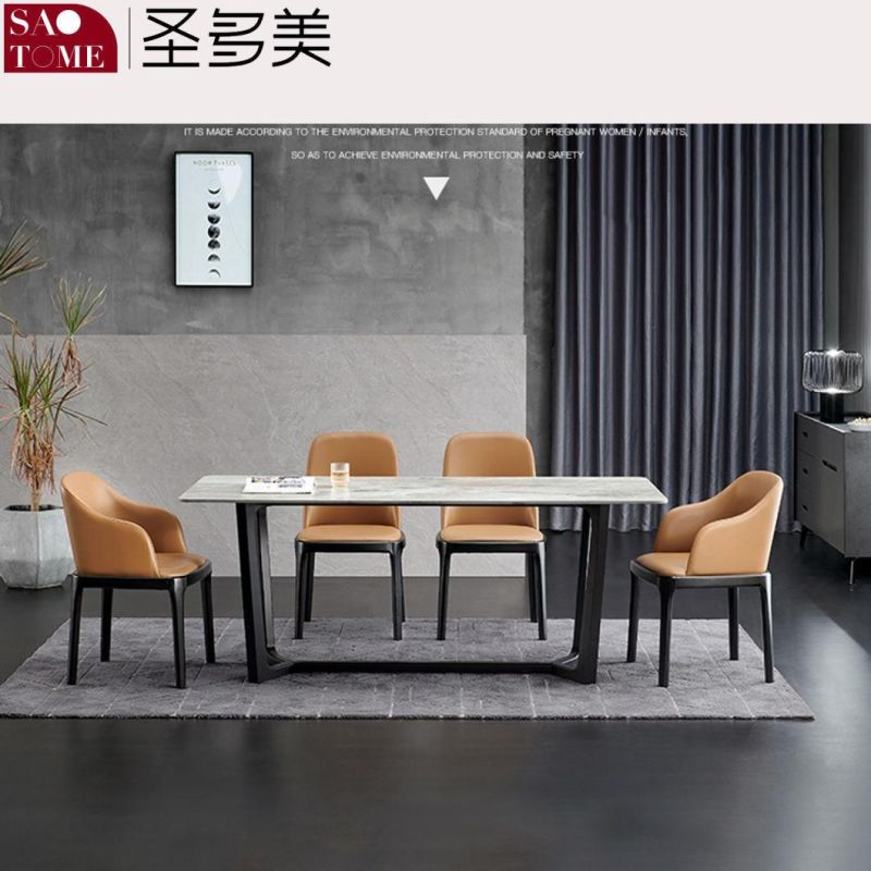 Modern Rock Board Furniture Carbon Steel V-Shaped Table