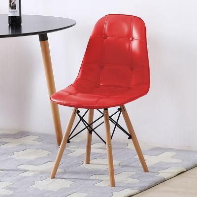 Chaise De Banquet Comedores Modernos Nordic Leather Chair with Dowel Legs Dining Chair