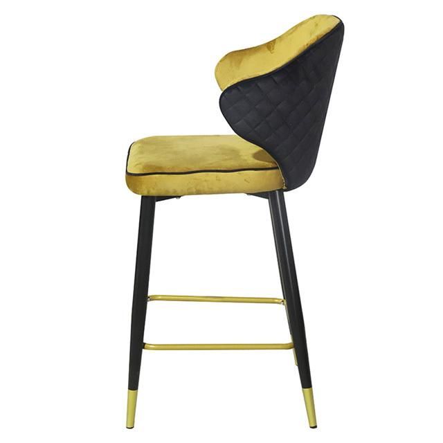 Modern Design Deluxe Velvet Gold Bar Chair Superior