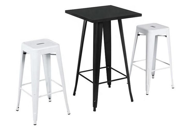 Tolixs Bar Stool 76cm Tolixs Style Steel Bar Stools Black