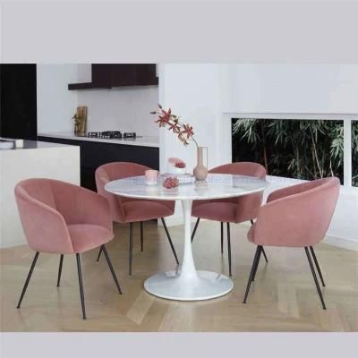 Italian Luxury Design Dining Room Sets Modern Round Marble Top S S Frame 4 Seater Dining Table Set