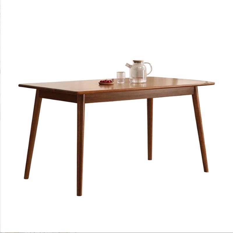 Simple Oak Dining Table and Chair Combination Nordic Log Rectangle