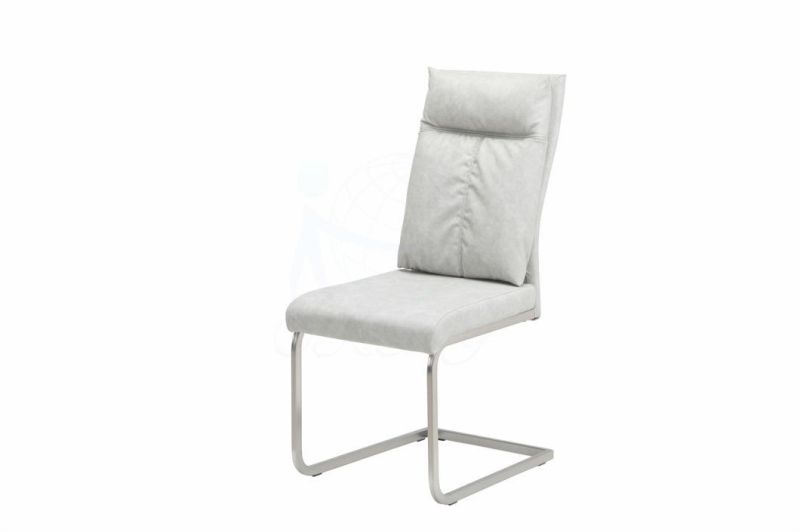 Fabric Nickel Brush Legs Dining Room Chair