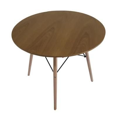 Round Dining Table Brown Colored Top Small MDF Kitchen Dining Room Furniture