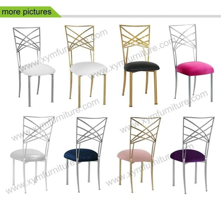 Gold Modern Cross Back Chameleon Metal Chiavari Chair