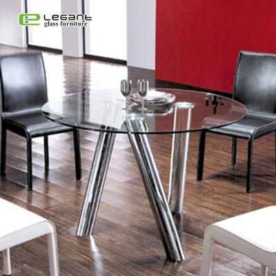 Grey / White / Black / Round Hot-Bending Glass Dinner Table