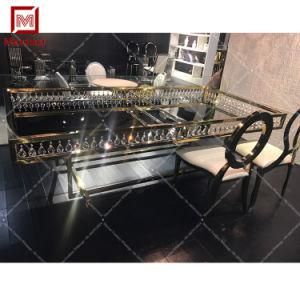 Modern Crystal Stainless Steel Wedding Dining Table for Sale