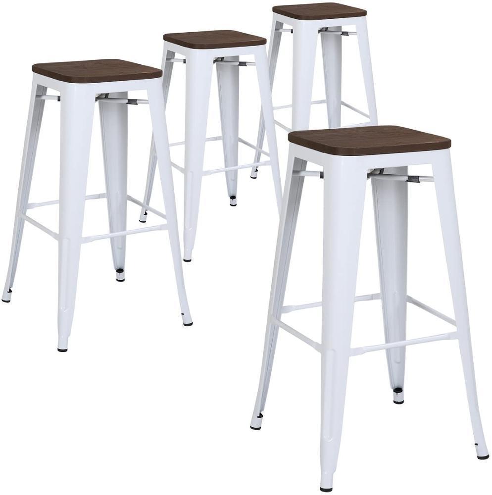 Gray Industrial Vintage Bar Stool Stackable