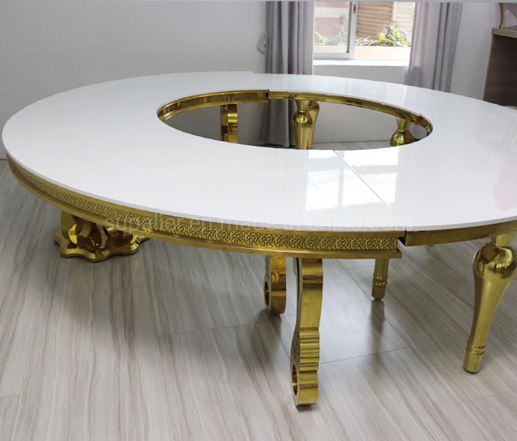 Hotel Restaurant Royal Stainless Steel Round Half Moon Dining Table