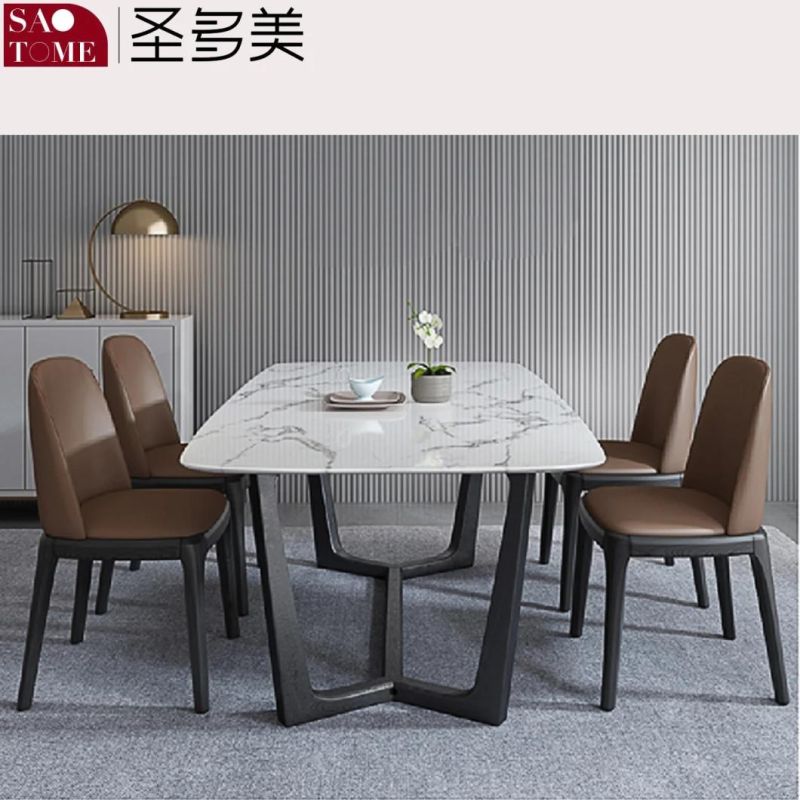 Modern Rock Board Furniture V-Shaped Table Solid Wood Dining Table