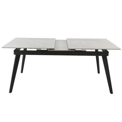 Gray Rock Slab Shrinkable Modern Minimalist Rectangular Table