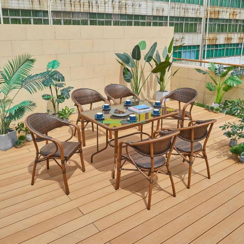 Newly Designed Product Aluminum Rattan Chair Set Outdoor Garden Dining Furniture Set