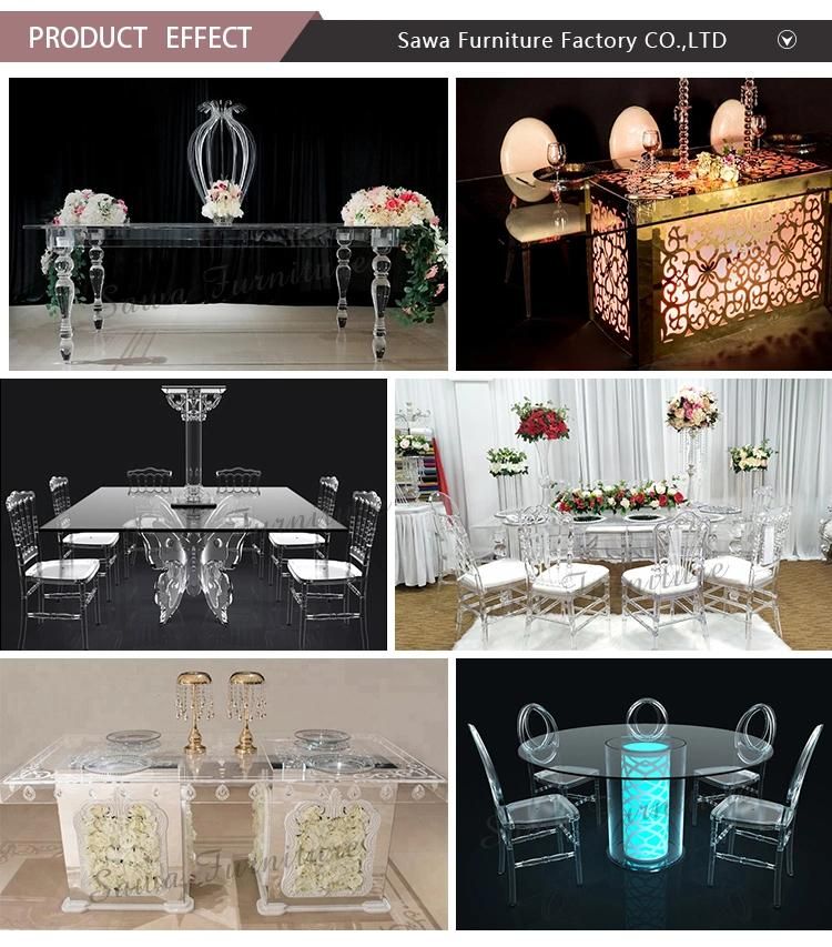 Sawa Wholesale Wedding Party Event Clear Crystal Plastic Resin Acrylic Tiffany Chiavari Chair