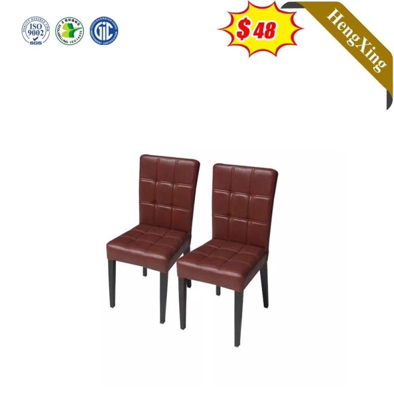 Customized Hotel Restaurant Home Living Room Furniture PU Leather Wedding Banquet Dining Chairs with Wood Legs